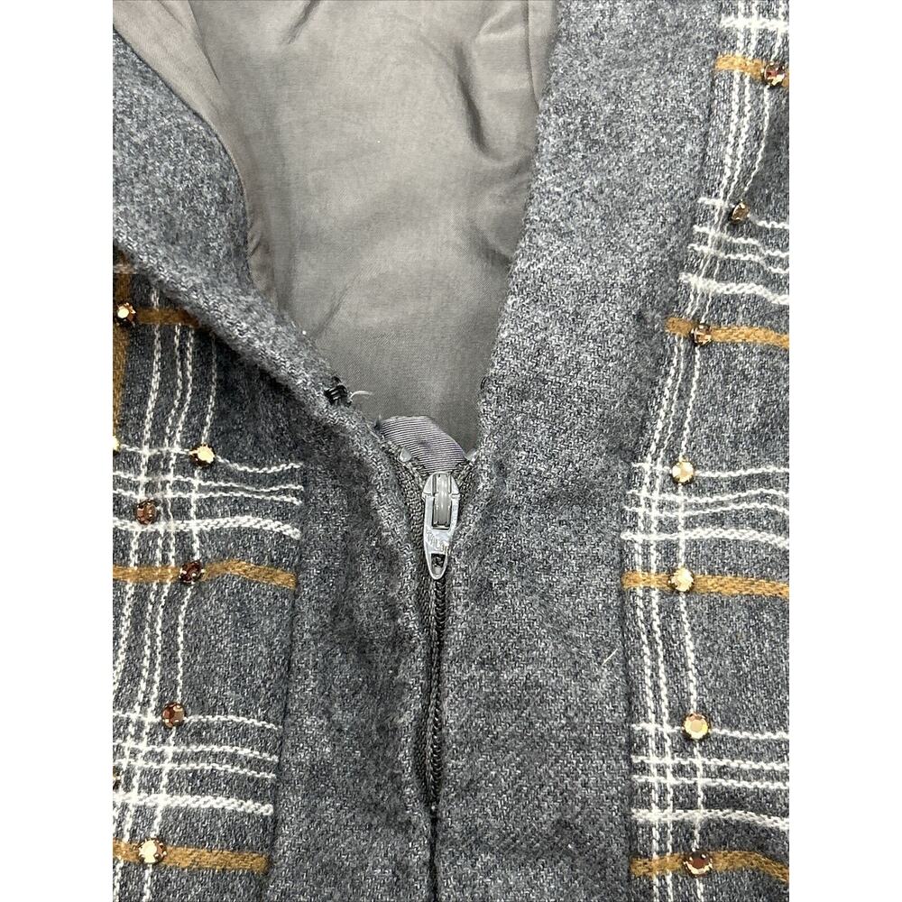 Vintage Elinor Simmons Malcolm Starr Womens Size 14 Gray Sequin Coat Lagenlook - Picture 4 of 13